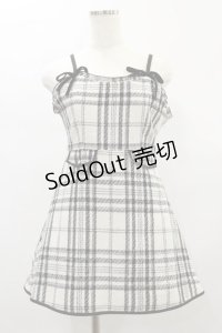evelyn / 細リボンチェックミニワンピース Free ホワイト H-24-12-07-057-LO-OP-NS-ZH