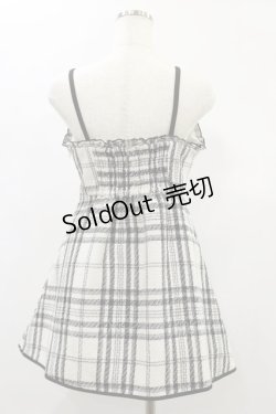 画像2: evelyn / 細リボンチェックミニワンピース Free ホワイト H-24-12-07-057-LO-OP-NS-ZH