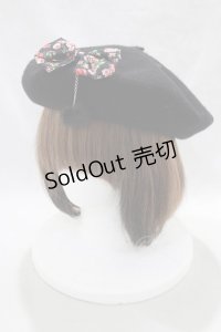 MARBLE / リボン付ベレー  黒 H-24-12-08-006-GO-AC-KB-ZH