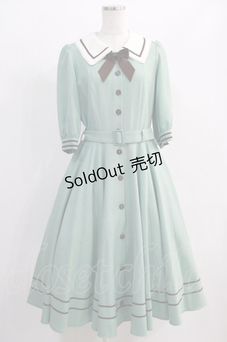 画像1: Innocent World / エレノアワンピース L セラドングリーン×ショコラ/Celadon Green×Chocolat H-24-12-09-065-IW-OP-NS-ZH (1)