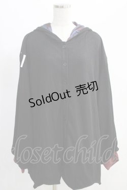 画像1: IRO+IRO / ツギハギコウモリのナイトメアカーディガン M ブラック/ワイン H-24-12-09-023-LO-TO-NS-ZH