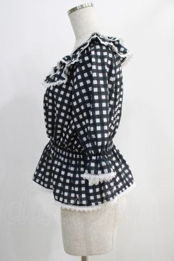 画像2: axes femme kawaii / フリル襟シャーリングブラウス M ブラック H-24-12-09-029-AX-BL-NS-ZH
