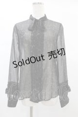 HYSTERIC GLAMOUR / ボウカラーレオパードブラウス  黒 H-24-12-10-036-PU-BL-KB-ZT099