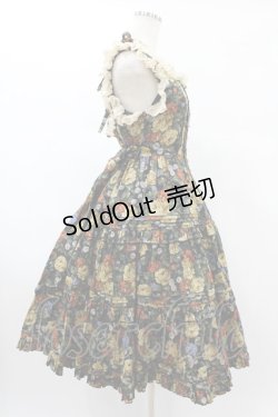 画像3: metamorphose / お花柄ピンタックティアードジャンパースカート Free ブラック H-24-12-10-1031-ME-OP-NS-ZH