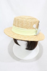 Coco&Ami / カンカン照で焼き鳥気取鳥ハット  塩（ベージュ×シルバー×イエローカラー） H-25-06-15-1001-LO-AC-KB-ZH