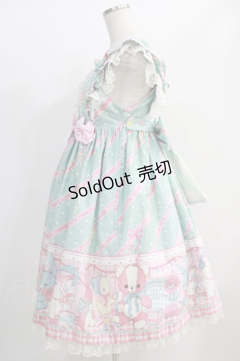 画像2: Angelic Pretty / MELODY TOYSハイウエストジャンパースカート Free ミント H-24-12-11-057-AP-OP-NS-ZH (2)