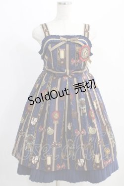 画像1: Angelic Pretty / Chocolate Rosetteジャンパースカート Free ネイビー H-24-12-11-058-AP-OP-NS-ZH