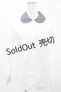 Jane Marple / チェックカラーのシャツブラウス  白×グリーンチェック H-24-12-12-1027-JM-BL-KB-ZH