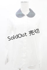 Jane Marple / チェックカラーのシャツブラウス  白×グリーンチェック H-24-12-12-1027-JM-BL-KB-ZH