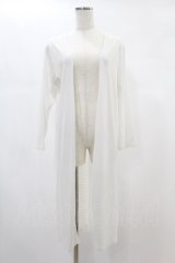 Rozen Kavalier / シアーボーダー切替ロングカーデ  白 H-24-12-12-020-OO-TO-KB-ZT043