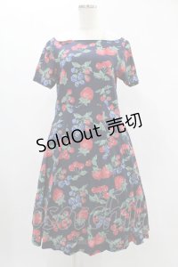 Jane Marple / マルティプルフルーツの40'sワンピース  ネイビー H-24-12-13-1010-JM-OP-KB-ZH