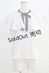 an another angelus / バイカラータイ付き2wayケープブラウス Free OFF×BK H-24-12-13-036-CA-BL-NS-ZH