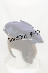 metamorphose / チャーム付きロゴリボンベレー  ネイビー H-24-12-15-007-ME-AC-NS-ZH