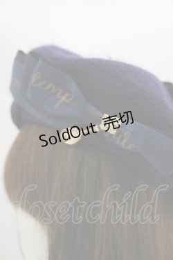 画像3: metamorphose / チャーム付きロゴリボンベレー  ネイビー H-24-12-15-007-ME-AC-NS-ZH
