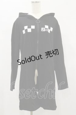 画像1: NieR Clothing / ZIP UPロングパーカー  黒 H-24-12-16-048-PU-TO-KB-ZH