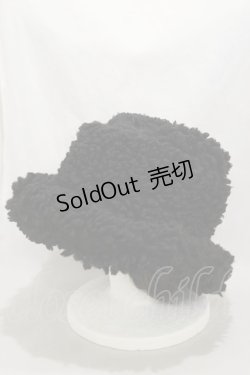 画像1: 【SALE】ankoROCK / フラッフィーボアハット  黒 H-24-12-16-015-PU-AC-KB-ZT273