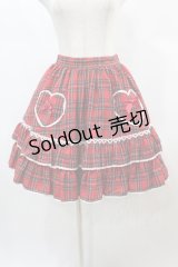 Angelic Pretty / タータンチェックハートポッケスカート Free レッド H-24-12-18-1042-AP-SK-NS-ZH
