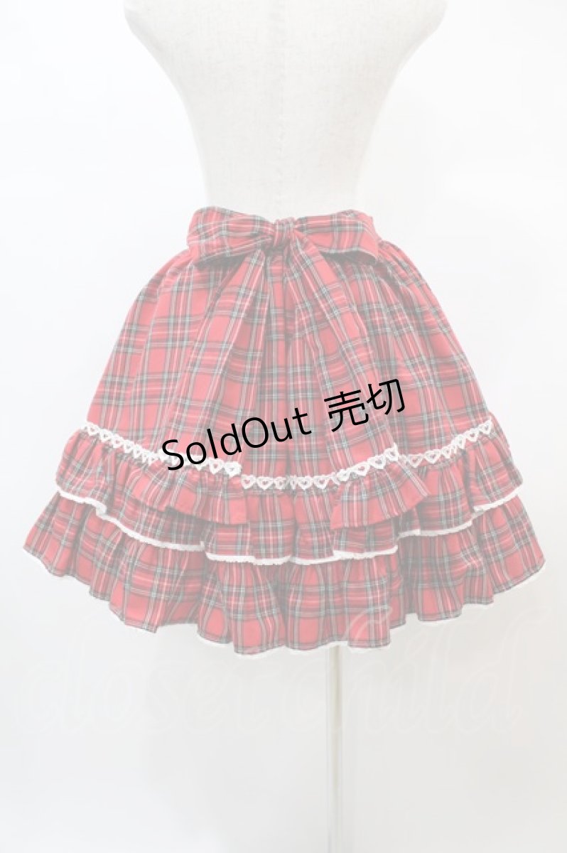 画像2: Angelic Pretty / タータンチェックハートポッケスカート Free レッド H-24-12-18-1042-AP-SK-NS-ZH (2)