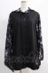 画像1: NieR Clothing / 着物風袖フードシャツ  黒 H-24-12-19-070-PU-BL-KB-ZH (1)