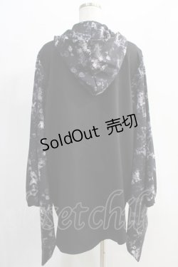画像3: NieR Clothing / 着物風袖フードシャツ  黒 H-24-12-19-070-PU-BL-KB-ZH