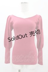 an another angelus / ハートネックボリュームスリーブニット Free ピンク H-24-12-20-056-CA-TO-NS-ZH