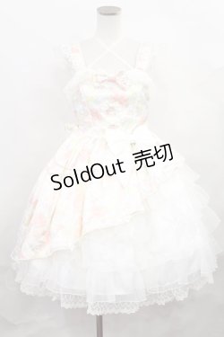 画像1: metamorphose / フラワーサテンサイドフリルジャンパースカート Free オフ H-24-12-20-2003-ME-OP-NS-ZH