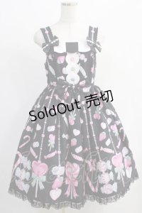 Angelic Pretty / Candy Ornamentジャンパースカート Free ブラック H-24-12-21-018-AP-OP-NS-ZH