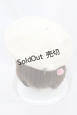 画像2: axes femme / ローズブローチ付きベレー  オフ H-24-12-22-1037-AX-AC-NS-ZH