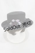 axes femme / 巻きバラブーケポークパイ  ブラック H-24-12-22-1040-AX-AC-NS-ZH