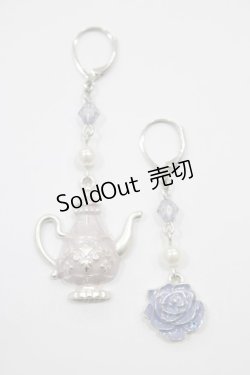 画像1: axes femme / ティーポット＆ローズピアス  シルバー H-24-12-23-1016-AX-AC-NS-ZH