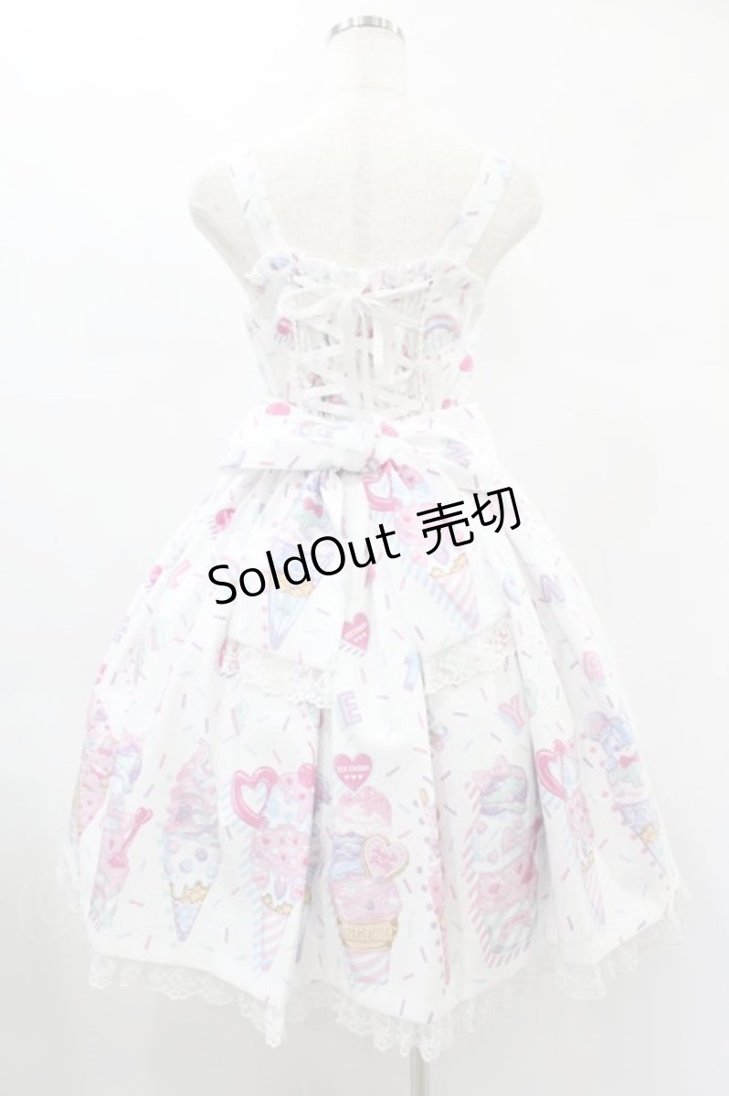 画像2: Angelic Pretty / Decoration Ice Creamジャンパースカート Free シロ H-24-12-24-1020-AP-OP-NS-ZH (2)