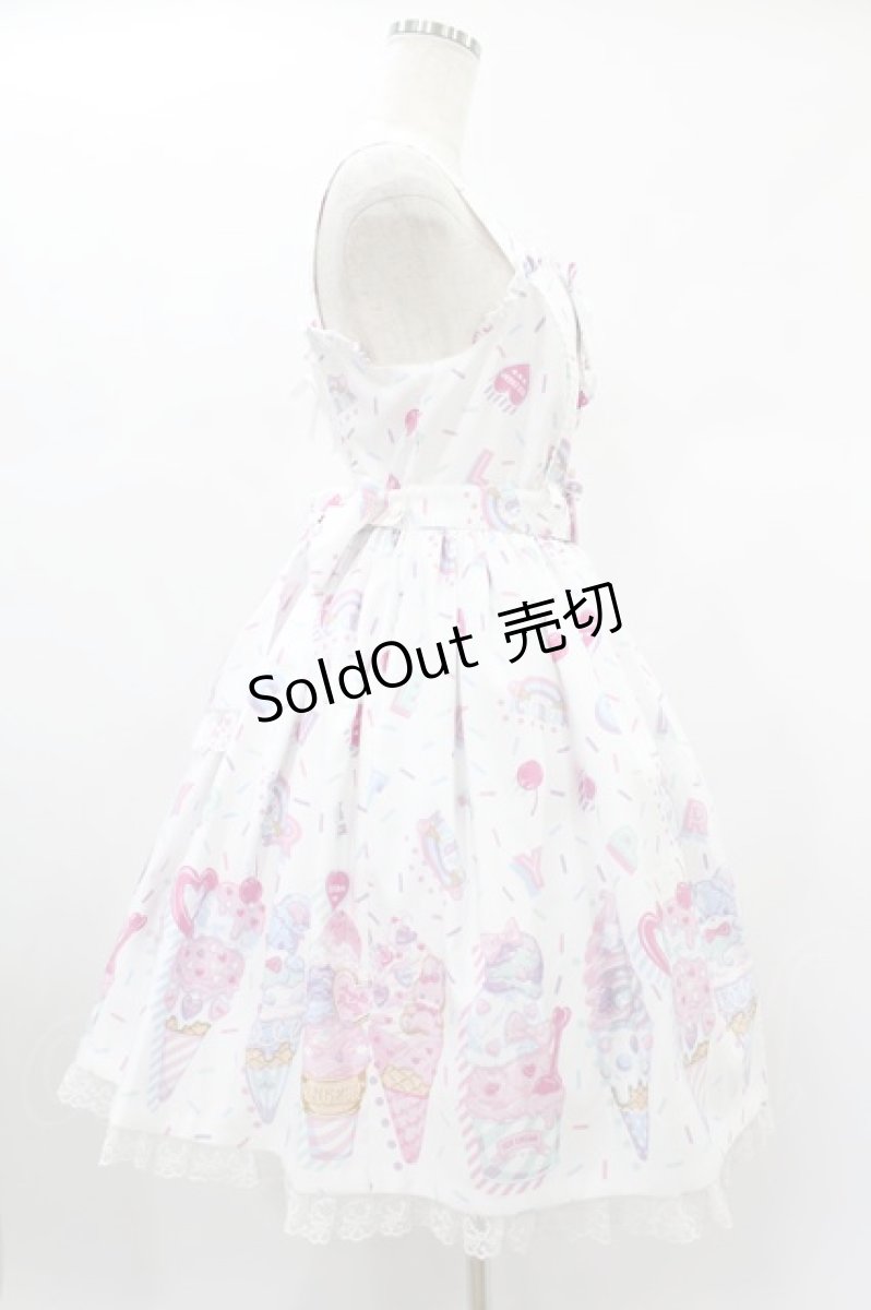 画像3: Angelic Pretty / Decoration Ice Creamジャンパースカート Free シロ H-24-12-24-1020-AP-OP-NS-ZH (3)