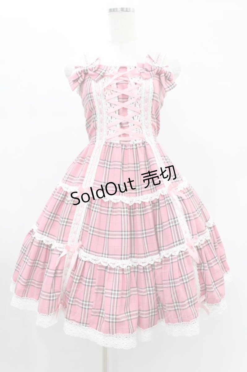 画像1: Angelic Pretty / 肩リボンジャンパースカート Free ピンク H-24-12-24-1023-AP-OP-NS-ZH (1)