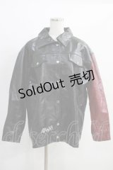 NieR Clothing / フェイクレザージャケット  黒×赤 H-24-12-26-033-PU-JA-KB-ZH
