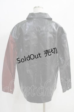画像3: NieR Clothing / フェイクレザージャケット  黒×赤 H-24-12-26-033-PU-JA-KB-ZH