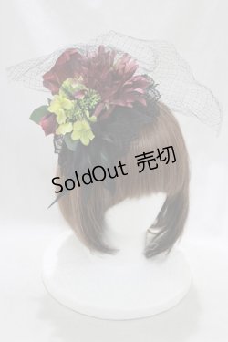 画像1: ATELIER PIERROT / フェザーコサージュカチューシャ  黒 H-24-12-26-008-EL-AC-KB-ZH