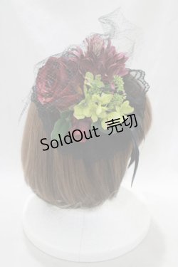 画像2: ATELIER PIERROT / フェザーコサージュカチューシャ  黒 H-24-12-26-008-EL-AC-KB-ZH