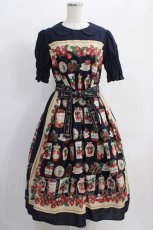 画像1: Jane Marple / Strawberry label scarfのコレットドレス  ネイビー H-24-12-26-016-JM-OP-KB-ZT206 (1)