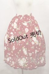 PINK HOUSE / Berry Roseプリントミディスカート Free レッド H-24-12-27-1001-LO-SK-NS-ZH