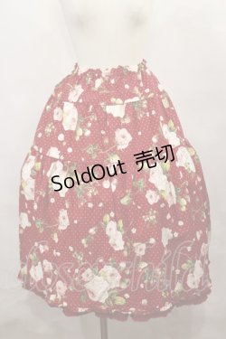画像1: PINK HOUSE / Berry Roseプリントミディスカート Free レッド H-24-12-27-1001-LO-SK-NS-ZH