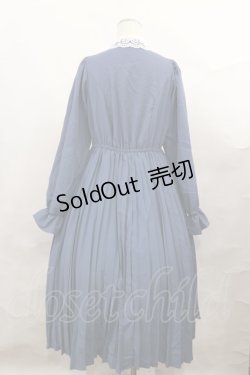 画像2: m petit by misako / レース襟プリーツワンピース S ブルー H-24-12-27-1006-LO-OP-NS-ZH