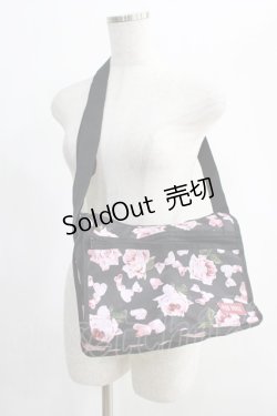画像1: PINK HOUSE / ローズ柄ショルダーバッグ  ブラック H-24-12-29-1032-LO-BG-NS-ZH