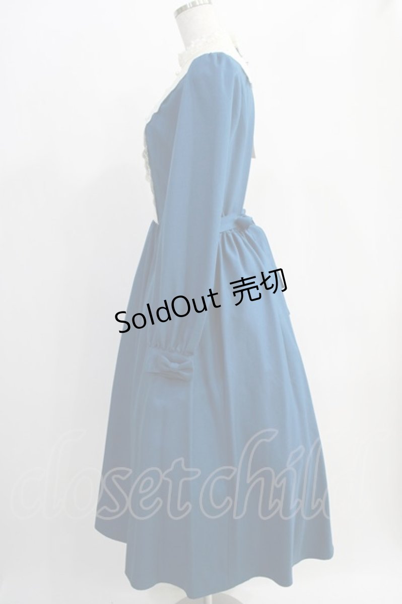 画像2: Innocent World / キャトリーヌ(長袖)ワンピース L ブルー×生成/Blue×Beige H-24-12-29-1043-IW-OP-NS-ZH (2)