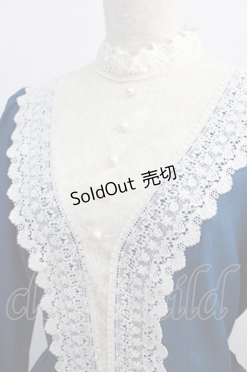 画像4: Innocent World / キャトリーヌ(長袖)ワンピース L ブルー×生成/Blue×Beige H-24-12-29-1043-IW-OP-NS-ZH (4)