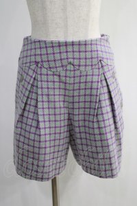 Franche Lippee / 格子チェックパンツ S グレー/ラベンダー H-24-12-29-1083-LO-PA-NS-ZH