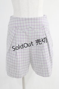 Franche Lippee / 格子チェックパンツ S グレー/ラベンダー H-24-12-29-1083-LO-PA-NS-ZH