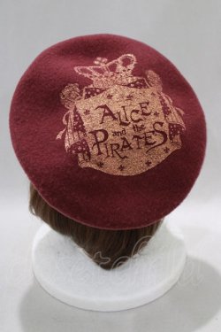 画像1: ALICE and the PIRATES / A/Pクラウンプリントベレー帽  ボルドー/ゴールド H-24-12-29-1020-PA-AC-NS-ZH