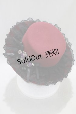 画像2: axes femme / 巻きバラレースカンカン帽  ボルドー H-24-12-29-1023-AX-AC-NS-ZH