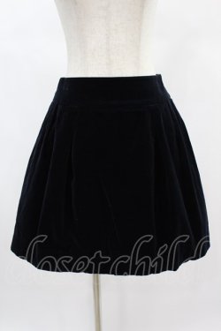 画像1: Jane Marple / コットンベルベットのタックスカート  ネイビー H-24-12-29-2021-JM-SK-KB-ZT411