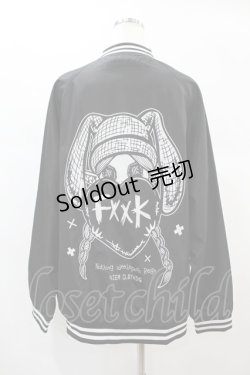 画像2: NieR Clothing / バックプリントブルゾン  黒×白 H-25-01-02-057-PU-JA-KB-ZH